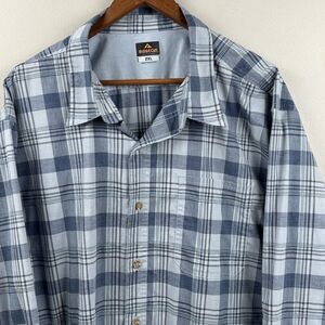 Ridgecut Toughwear Button Down Shirt 2XL Blue Denim plaid,  Work Wear Casual